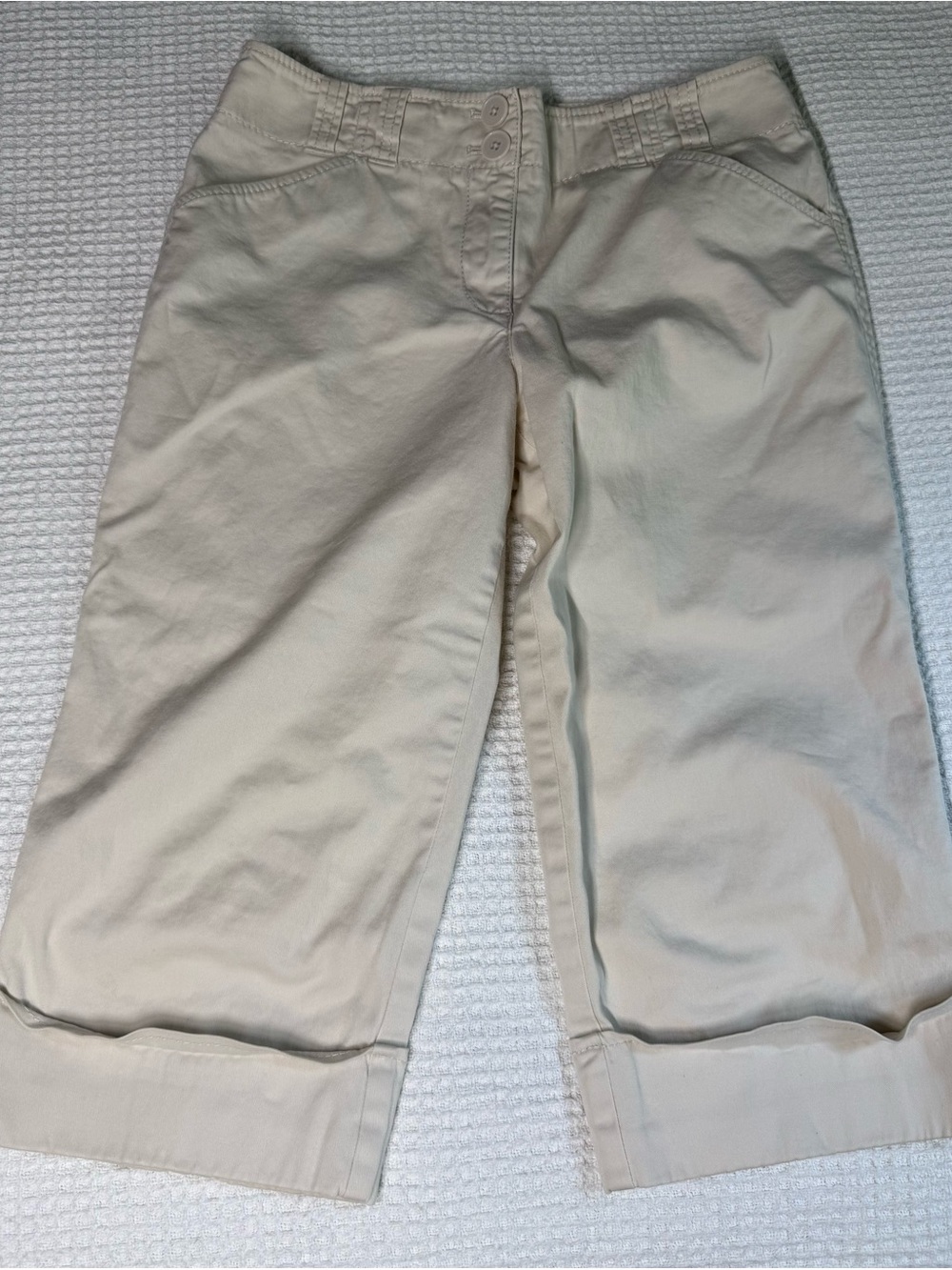 LOFT Beige Cropped Ankle Pants
